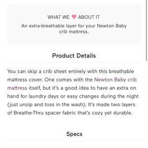 Newton Baby Mattress cover. Brand New, never used.